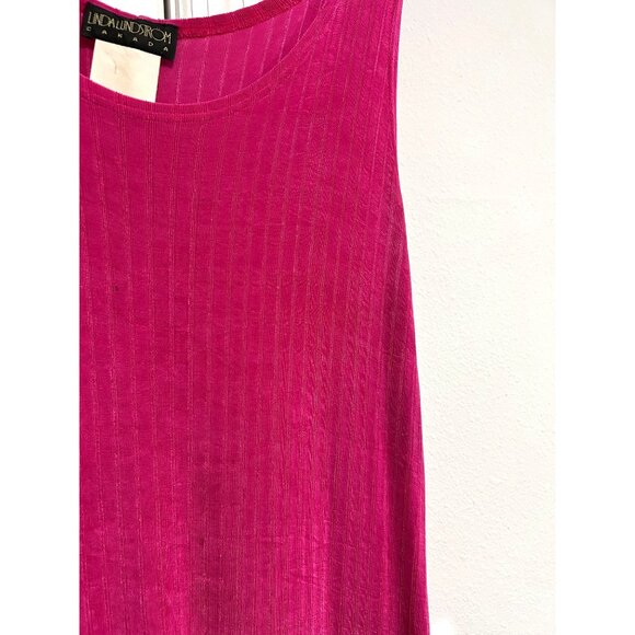 LInda Lundstrom Sleeveless Magenta A-Line Maxi Dress Stretchy Sz XL - Picture 4 of 7